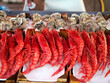 prawn red shrimps fresh fish seafood at Ortigia Syracuse sicily fish market Italy