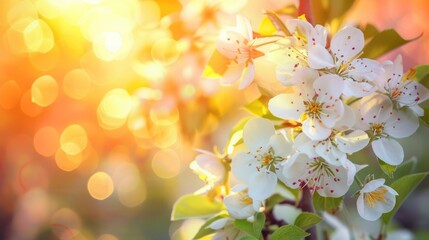 Sticker - Beautiful spring flower background on sunny day.AI generated image