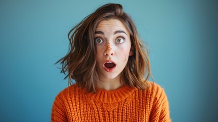 Wall Mural - Woman with a Surprised Expression