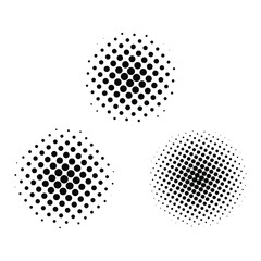 Poster - Set of Doted halftone circles, Circle halftone element, halftone dot pattern, Comic background. Pop art style. Pattern with circles, halftone dotted backdrop. sun burst dots.