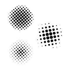 Poster - Set of Doted halftone circles, halftone dot pattern, Circle halftone element, Comic background. Pop art style. Pattern with circles, halftone dotted backdrop. sun burst dots.