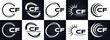 © MdRakibul - CF logo. C F design. White CF letter. CF, C F letter logo design. Initial letter CF linked circle uppercase monogram logo. C F letter logo vector design.