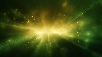 Canvas Print - green and yellow light effects that shine brightly, creating a kind of explosion and energy-emitting effect