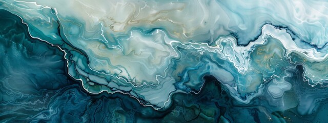 Aufkleber - An abstract painting featuring predominant blue and white colors, creating a dynamic and modern visual composition.