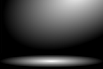 Wall Mural - dark grey room background with shadow, soft smooth black and white studio backdrop, vector illustrat