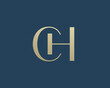 CH letter logo icon design. Classic style luxury initials monogram.