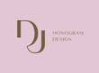 DJ letter logo icon design. Classic style luxury initials monogram.