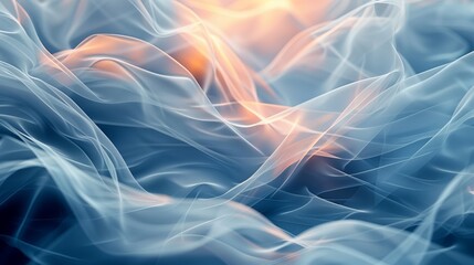 Wall Mural - Detailed view of a layered blue and orange abstract background with intricate patterns and blending colors