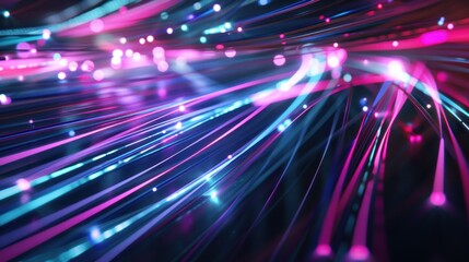 Canvas Print - Light lines, fiber optics, speed lines, futuristic background. data transmission , high speed internet s