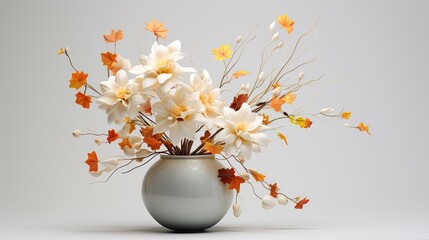 Wall Mural - amazing autumn flowers in glass vase