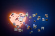 © Photocreo Bednarek - Neon heart collage with assorted personal photos. Social media