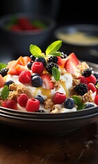 Poster - yogurt with fruits