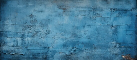 a grungy background or texture featuring a blue scraped wall with plenty of copy space image