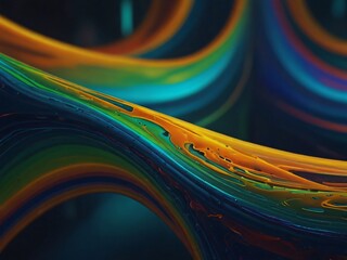 Wall Mural - A colorful abstract background that has strong smoke waves and curves