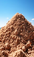 Canvas Print - Heap of soil isolated on white background 