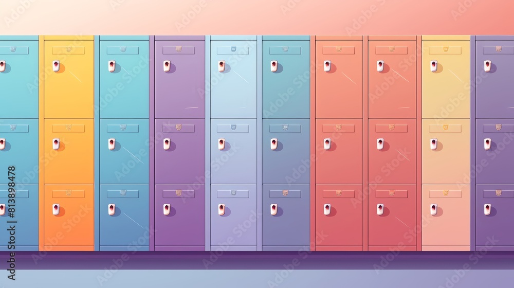 Student Locker Background Design Student locker flat design front view personal storage theme animation ...