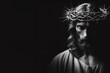 © Igor - Jesus Christ wearing crown of thorns black background