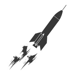 Wall Mural - Silhouette missile black color only
