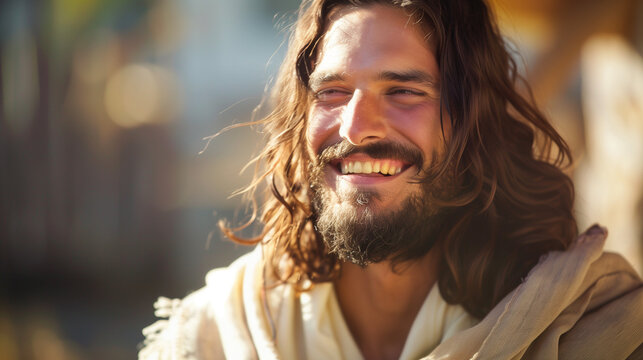 A Smiling Jesus Bathed in Sunlight