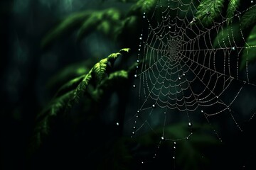 Forceful Spider poison web. Animal fear scary insect pattern. Generate Ai