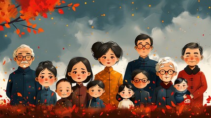 Design an illustration depicting the demographic consequences of China's onechild policy including population aging gender imbalance and the 421 family structure with one child supporting two parents 