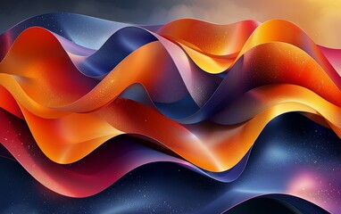 Wall Mural - Vibrant Surrealistic Fluidity Whorl Shapes Geometric Wallpaper Poster