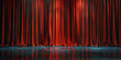 © Denniro - Red velvet stage curtains with reflective floor. Rich red velvet theater curtains set against a reflective blue floor, ideal for dramatic stage settings