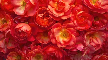 A cluster of vibrant red roses