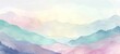 © Kamonwan - The watercolor painting of blue and purple mountains with a white background.