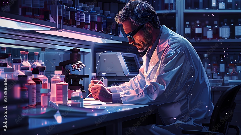 scientist recording data during an experiment highlighting the ...