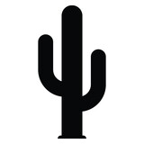 Fototapeta  - Cactus vector icon. Black silhouette. Logo symbol desert flower botanica plant garden summer tropical illustration doodle.