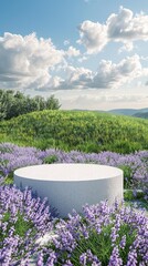 Wall Mural - 3D podium product display with nature. Podium in nature. Background for product presentation. 