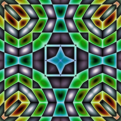 Canvas Print - 3d effect - abstract colorful kaleidoscopic color gradient pattern