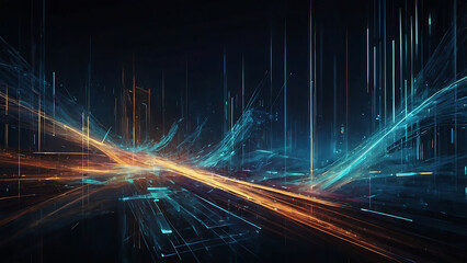 Futuristic data-themed abstract background with a digital art concept