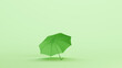 Green umbrella weather rain protection sun parasol sunshade mint background 3d illustration render digital rendering