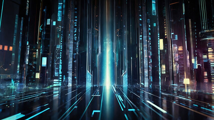 Futuristic data-themed abstract background with a digital art concept