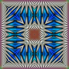 Canvas Print - 3d effect - abstract kaleidoscopic geometric color gradient  pattern