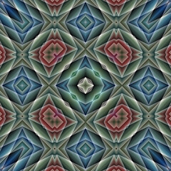 Canvas Print - 3d effect - abstract kaleidoscopic geometric color gradient  pattern