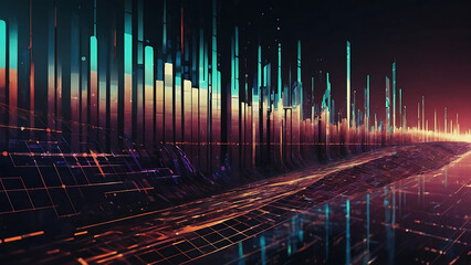 Futuristic data-themed abstract background with a digital art concept