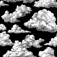 Sticker - A striking black and white photo of a group of clouds. Perfect for adding drama to any project