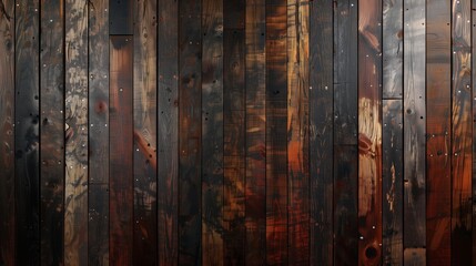 A textured background of old wooden planks in various shades of brown and black with rustic details.