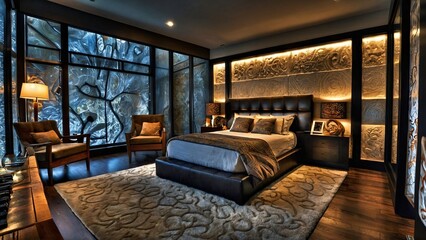 futuristic bedroom interior and decoration idea