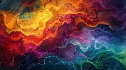 Canvas Print - A dynamic and expressive pride background adorned with abstract patterns and vibrant colors, embodying the spirit of acceptance and empowerment