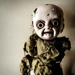 Creepy terror ceramic doll