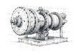 © Fotograf - A drawing of a machine on a table. Suitable for industrial design concepts