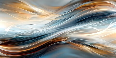 Wall Mural - Contemporary Abstract Landscape Featuring Indigo, Brown, White, Blue, and Orange Hues. Concept Abstract art, Landscape painting, Color palette, Indigo art, Modern artwork