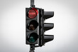 RISK concept. Traffic Light with red light