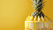 Pineapple Cake Delight A Vibrant Dessert Wallpaper with Copy Space