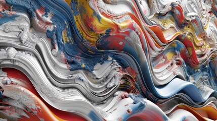Wall Mural - a captivating 3d rendering showcases an abstract piece of surreal art featuring a textured backgroun