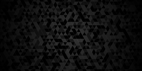 Vector geometric seamless technology gray and black triangle background. Abstract digital grid light pattern black Polygon Mosaic triangle Background, business and corporate background.